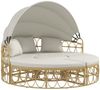 Outsunny Sitzgruppe Sonneninsel, 4-tlg. Muschel Gartenmöbel-Set mit klappbarem Verdeck, (Gartengruppe, 4-tlg, Gartenmöbel), Für Outdoor, Creme Bild 2