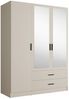 OTTO home Kleiderschrank TERRIK, modern mit viel Stauraum & geriffelter Struktur, Spiegel (B/H/T ca. 150/200/60 cm) Garderobe mit 6 Fächern, Kleiderstange, 2 Schubladen, Made in EU Bild 2