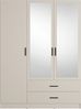 OTTO home Kleiderschrank TERRIK, modern mit viel Stauraum & geriffelter Struktur, Spiegel (B/H/T ca. 150/200/60 cm) Garderobe mit 6 Fächern, Kleiderstange, 2 Schubladen, Made in EU Bild 4