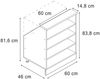 Dachschrägenschrank Rion Weiß 60 x 81.6 cm mit 4 Fächern Vicco Bild 2
