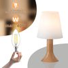 ZMH Nachttischlampe Wohnzimmer Tischlampe mit Kabel Tischleuchte 2er Set Kleine Lampe khaki E14 Tischlampen Moderne Landhausstil für Esstisch Schlafzimmer Ohne Leuchtmitte Bild 3