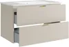 Vente-unique - LAVENA Waschbeckenmöbel Holz, Platte Beige - B 46 cm x H 50 cm x L 80 cm Bild 4