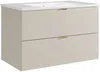 Vente-unique - LAVENA Waschbeckenmöbel Holz, Platte Beige - B 46 cm x H 50 cm x L 80 cm Bild 3