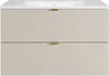Vente-unique - LAVENA Waschbeckenmöbel Holz, Platte Beige - B 46 cm x H 50 cm x L 80 cm Bild 2