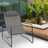 SVITA SVEIO 2er Set Outdoor Relaxsessel Gartenstuhl mit Kissen Liegestuhl Dunkelgrau Bild 2