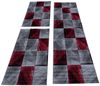 SIMPEX24 Kurzflor-Bettumrandung Kariert Design, Höhe 6 mm, (Bett-Set, 3-tlg, Bettvorlage), Schlafzimmer Teppich Bettumrandung Läufer Set 3 teilig Bild 5