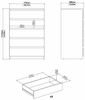 Dmora Kommode Ansel, Mehrzweckkommode, Schlafzimmerkommode, Schrank mit Schubladen, 77x50 h111 cm, Eiche Bild 3
