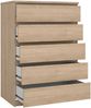 Dmora Kommode Ansel, Mehrzweckkommode, Schlafzimmerkommode, Schrank mit Schubladen, 77x50 h111 cm, Eiche Bild 4