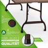 tillvex Gartentisch klappbar Rattan Optik 180x75cm Braun | Buffettisch mit Tragegriff | Klapptisch für Garten Terrasse und Balkon | Campingtisch 6 Personen Bild 3