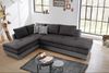 Ecksofa-Dauerschläfer Doppelbett Federkern Bettkasten Couch in Anthrazit Grau Bild 2