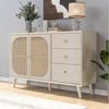 Odikalo Sideboard Kommode Stehschrank Sideboard TV-Tisch Türen Schubladen Stauraum Natur Bild 3