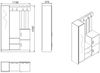 Dmora Eingangsmöbel Arco, Moderner Eingang, Wandgarderobe, Multifunktions-Aufbewahrungskonsole, 114x38h180 cm, Eiche und Weiß Bild 3