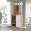 Dmora Eingangsmöbel Arco, Moderner Eingang, Wandgarderobe, Multifunktions-Aufbewahrungskonsole, 114x38h180 cm, Eiche und Weiß Bild 2