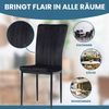 Albatros Esszimmerstühle mit Samt-Bezug 6er Set MODENA, Schwarz - Stilvolles Vintage Design, Eleganter Polsterstuhl am Esstisch - Küchenstuhl oder Stuhl Esszimmer mit hoher Belastbarkeit Bild 4