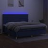 vidaXL Boxspringbett mit Matratze & LED Blau 200x200 cm Stoff, Härtegrad: H2 [3135547] Bild 4