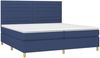 vidaXL Boxspringbett mit Matratze & LED Blau 200x200 cm Stoff, Härtegrad: H2 [3135547] Bild 3