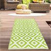 Carpetia Outdoorteppich Vielseitiger Ethno Outdoor-Teppich in grün weiß, rechteckig Bild 2