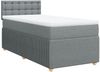 vidaXL Boxspringbett mit Matratze Hellgrau 100x200 cm Stoff 3287381 Bild 2