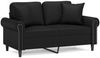 vidaXL 2-Sitzer-Sofa mit Zierkissen Schwarz 120 cm Kunstleder 3200925 Bild 2