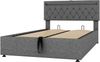 Polsterbett 180×200 cm aus Samt-Stoff mit Bettkasten und Lattenrost, beige Bild 5