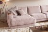 KAWOLA Sofa MADELINE Wohnlandschaft U-Form Cord rosa Longchair links 86 x 224 x 425 cm Bild 4