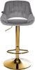 CLP 2er Set Barhocker Milet Samtbezug höhenverstellbar drehbar mit Rückenlehnen,dunkelgrau Metall gold Bild 4