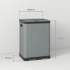 HOMCOM Mülleimer 2 x 30L, mit Deckel, Fußpedal, Inneneimer, für Wohnzimmer, Büro, Metall, 48,8 x 39,5 x 67 cm Bild 2