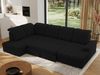 Ecksofa, Wohnzimmer U Couch, Polstersofa mit Bettkasten - MADRITO U - Schwarz Boucle - Links Bild 3