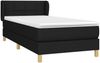 Einzelbett, Polsterbett mit Matratze Stoff Schwarz 90x200 cm, Härtegrad: H2 [3126775] Bild 3