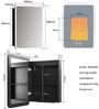 WDWRITTI Spiegelschrank Klein 40x60cm Spiegelschrank Bad mit Beleuchtung mit / ohne steckdose (Schrank Schwarz Eckig Rechteckig, 3Lichtmodi Dimmbar Anti-fog Speicherfunktion) Verstellbare Glasböden, mit Netzadapter, IP44 Bild 3