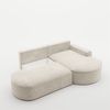 Ecksofa Schlafsofa Sofa VENEDIG Stoff Arena Creme Ottomane Rechts Bild 4