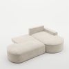 Ecksofa Schlafsofa Sofa VENEDIG Stoff Arena Creme Ottomane Rechts Bild 3