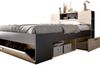 Dmora Doppelbett Conching, Struktur des Container-Betts, Sommier mit Verkleidung, Matratzenhalterstruktur, 150x219 h95 cm, Anthrazit und Eiche Bild 4