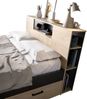 Dmora Doppelbett Conching, Struktur des Container-Betts, Sommier mit Verkleidung, Matratzenhalterstruktur, 150x219 h95 cm, Anthrazit und Eiche Bild 5