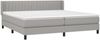 vidaXL Boxspringbett mit Matratze Hellgrau 200x200 cm Stoff, Härtegrad: H2 [3129897] Bild 3