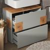 Waschbeckenunterschrank Eden Grau/Artisan 70 x 64.5 cm mit 2 Schubladen Vicco Bild 4