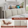 KIMENICH Metallbett Bettgestell mit Ladestation und 2 Schubladen, Jugendbett (1-tlg, Ohne Matratze), 140x190cm, Weiß + Natur Bild 3