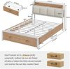 KIMENICH Metallbett Bettgestell mit Ladestation und 2 Schubladen, Jugendbett (1-tlg, Ohne Matratze), 140x190cm, Weiß + Natur Bild 4