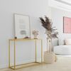 Bettso 'Well' Konsole mit Gold Gestell, Holzwerkstoff Wotan Eiche, 80x25x80 cm Bild 2