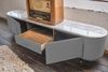 KAWOLA Lowboard MARIA TV-Bank Marmorplatte Kunstleder grau 45 x 40 x 200 cm Bild 4