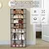 COSTWAY 7-St?ckiges Schuhregal, Moderne Schuhablage mit unterschiedlichen Regalh?hen & Stabiler quadratischer Basis, Platzsparender Schuhst?nder aus Holz für Eingang Flur Wohnzimmer Bild 1