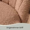 SONGMICS Schminkstuhl, Bürostuhl, Teddy-Fleece-Oberfläche, höhenverstellbar, kompaktes Design, karamellbraun Bild 4