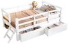 Holz-Plattformbett mit Schutzgeländer und 2 Schubladen，Holz,Weiß,90 x 200 cm Bild 5
