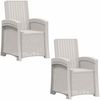 vidaXL Liegesessel Garten Rattan-Optik 2 pcs Weiß PP 8011998 Bild 2