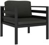 vidaXL 5-tlg. Garten-Sofagarnitur mit Kissen Aluminium Anthrazit 49236 Bild 3