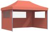 vidaXL Pop-Up Partyzelt, faltbar, faltbar, mit 3 Seitenteilen, Stahl / PE, Terrakotta, 315 x 410 x 279 cm Bild 2