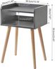 IBUYKE Nachttisch skandinavisches Design Massiv Holz Beistelltisch Grau Bild 3