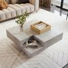 Couchtisch mit herausnehmbarer Aufbewahrungsbox in Betongrau/Holz - 72x72x30 cm Bild 5