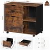 Woltu Rollcontainer, Aktenschrank mit 3 Schubladen, 5 Rollen, Büroschrank Bild 3