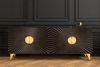 riess-ambiente Sideboard SOLARIS 180cm schwarz / gold (Einzelartikel, 1 St), Massivholz · Metall · Kommode · 3D Schnitzereien · Wohnzimmer · Design Bild 5